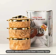 3pcs Marble Design Food Warmer